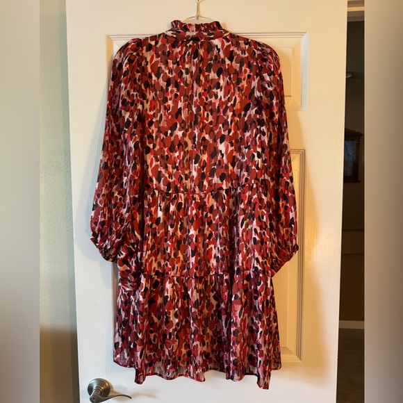 JADE
Zoe Long Sleeve Tiered Dress- Red size S - Picture 3 of 3